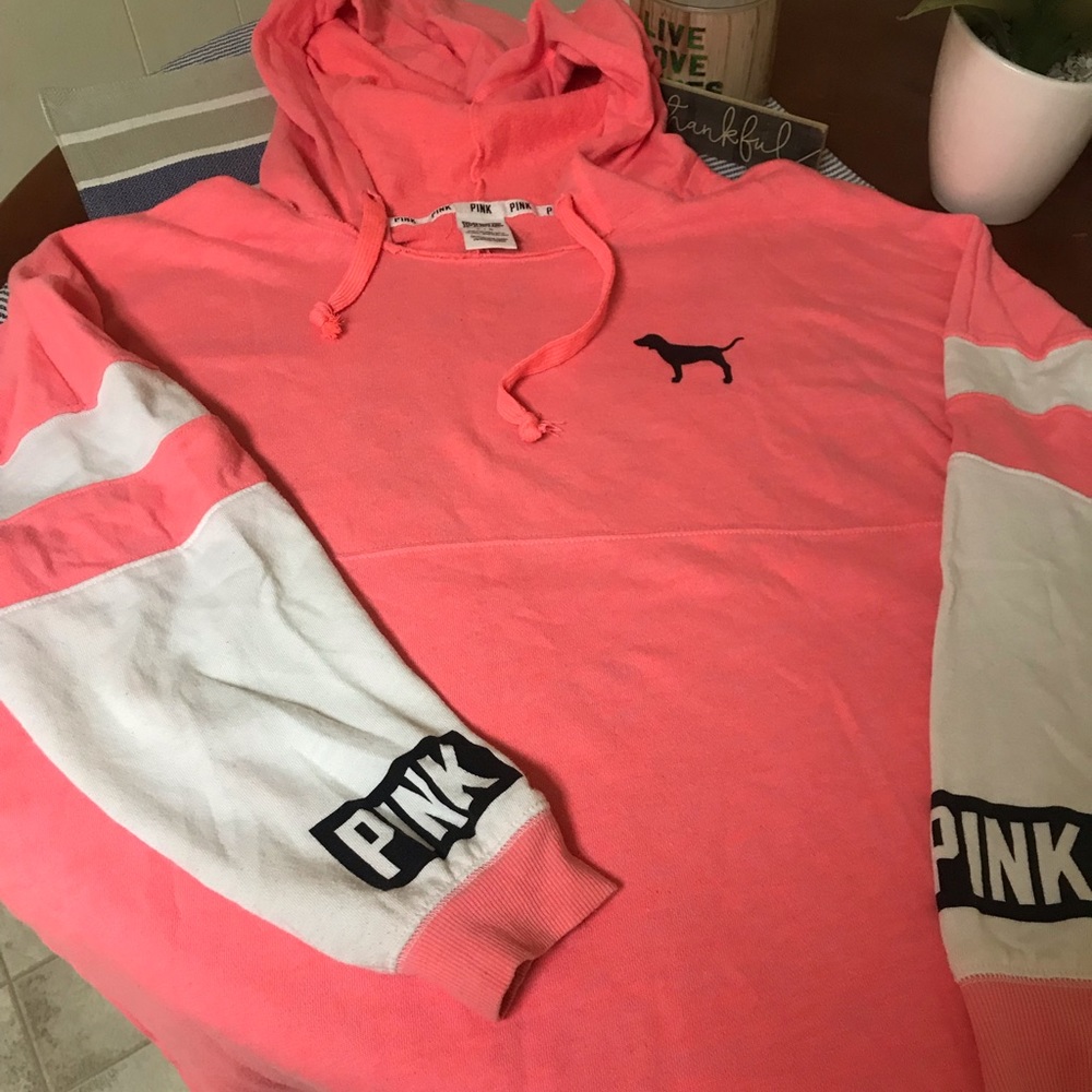 Oversized crew neck pullover PINK (VS) w/hoodie